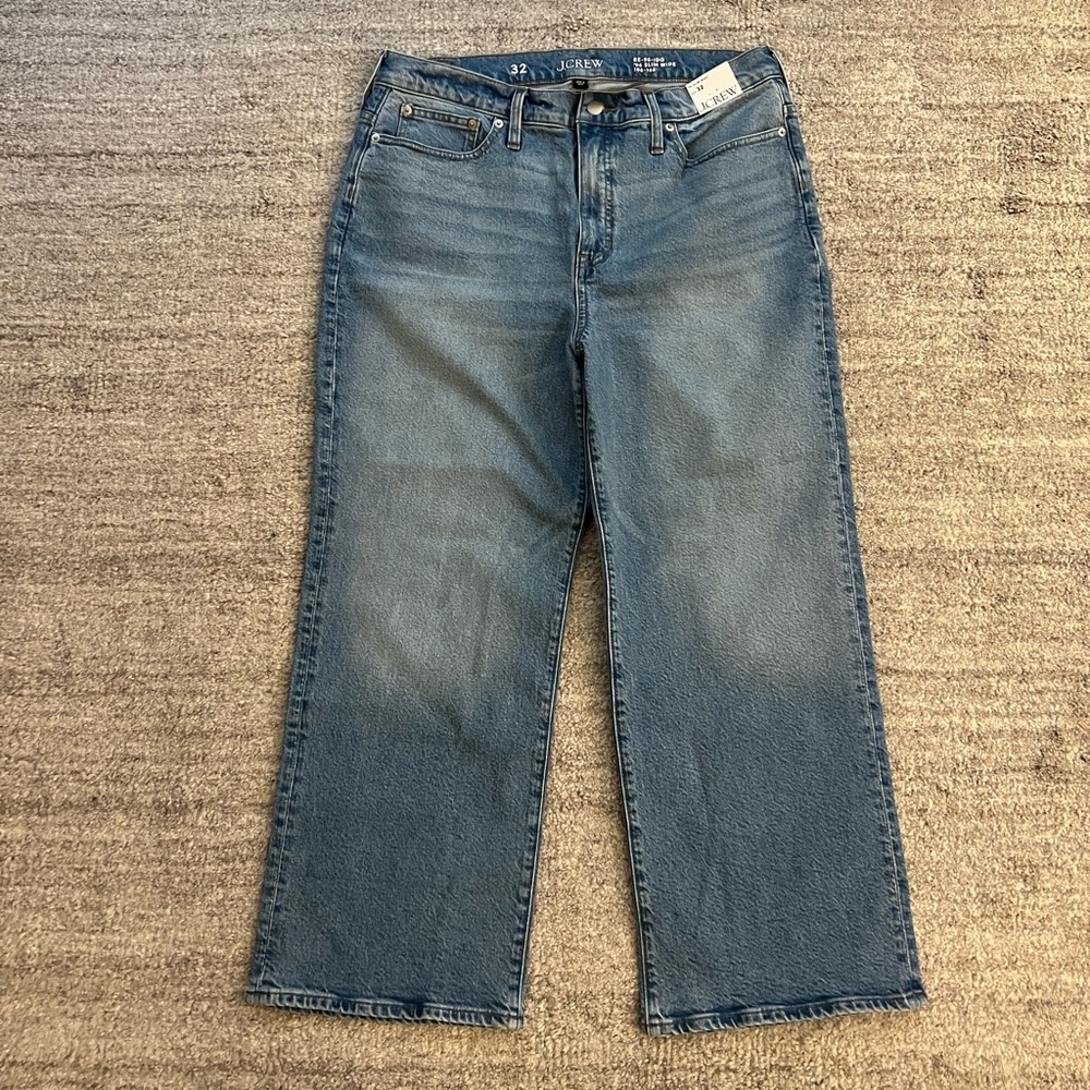 J Crew ‘96 Slim Wide Leg Blue Denim Jeans New with Tags